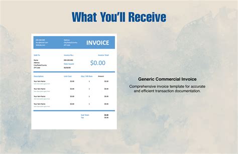 Generic Commercial Invoice Template In Excel Google Sheets Word Psd