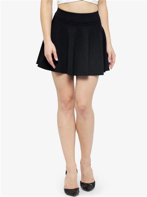 N Gal Women Black Solid Flared Mini Skirt Brand N Gal Flared Mini