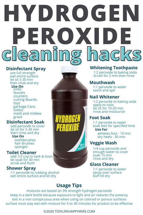 Hydrogen Peroxide Bottle With Diy Cleaning Solutions You Can Make For Cleaning Around The House