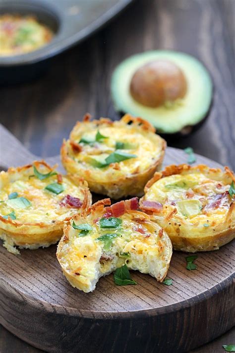 Bacon Avocado Hash Brown Egg Cups Yummy Healthy Easy