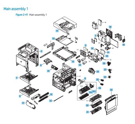 Hp Color Laserjet E E E Printer Part Diagrams