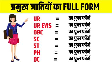 Full Form Of Ur Ews Obc Sc St Ph Caste In Hindi St Obc Ka Matlab Kya