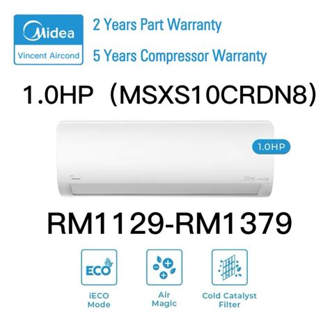 Midea 1 0hp R32 MSXS 10CRDN8 Inverter Xtreme Save Series Wall Mount Air