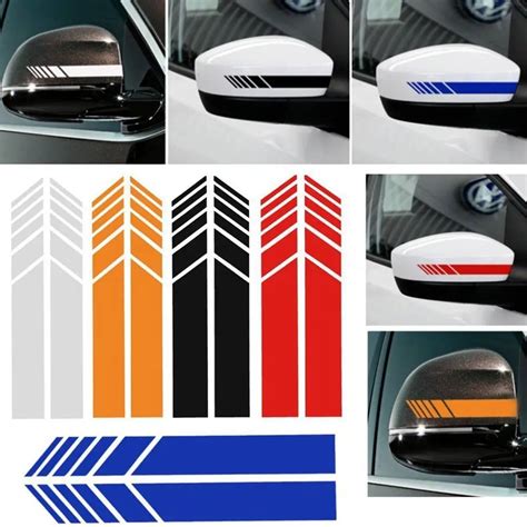 2pcs Car Suv Vinyl Graphic Car Body Sticker Side Stripe Decal Diy