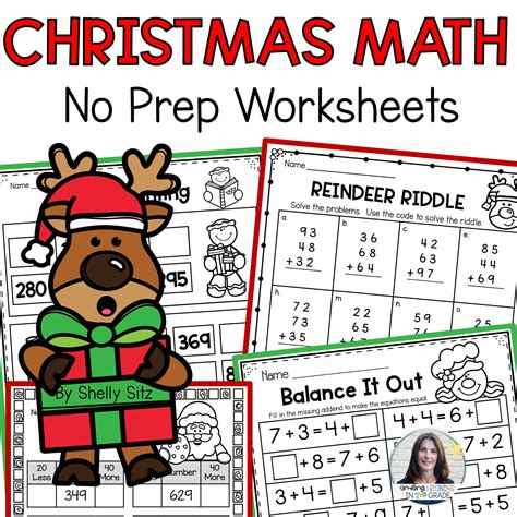 Christmas Math Worksheets For First And Second Grade Worksheets Library