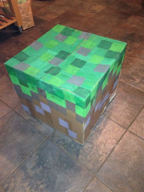 Minecraft Grass Block Cardboard Projects Decorative Boxes Holiday Projects