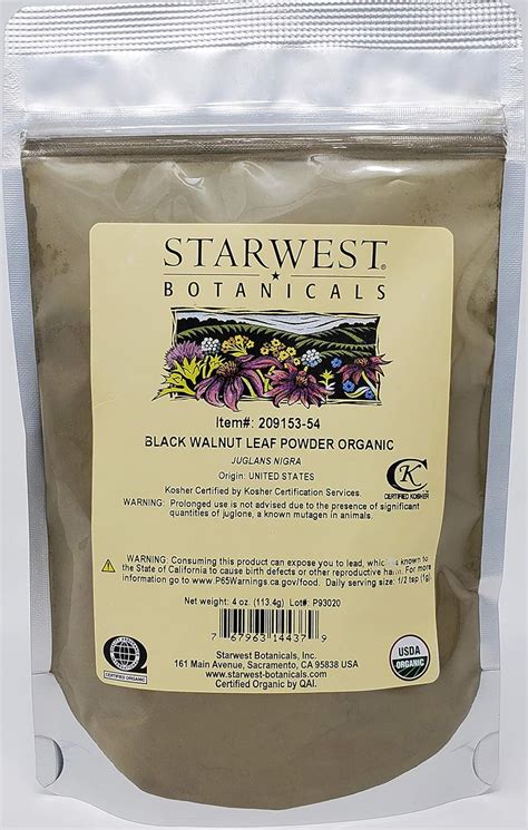 Amazon Starwest Botanicals Organic Black Walnut Leaf Powder 4