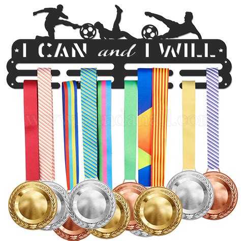 Wholesale Superdant Soccer Medal Hanger I Can And I Will Medal Holder