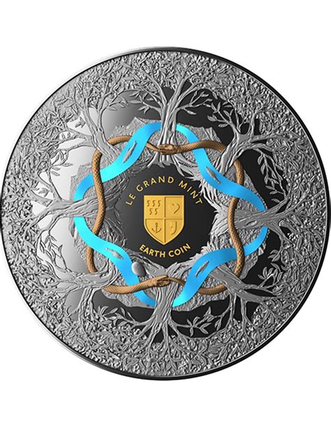 ERDE Rutheniumfarbene 2 Oz Silbermünze 5 Niue 2024