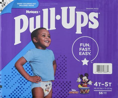 Huggies Pull Ups Boys Potty Training Pants 4t 5t 38 50 Lbs 56