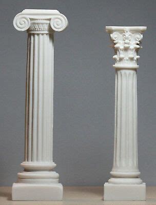 Set Greek Columns Ionic Corinthian Style Pillar Pedestal Decor