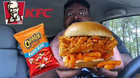 Kfc New Cheetos Chicken Sandwich Review Youtube