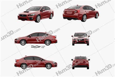 Subaru Wrx 2017 Blueprint Template 3dmodels