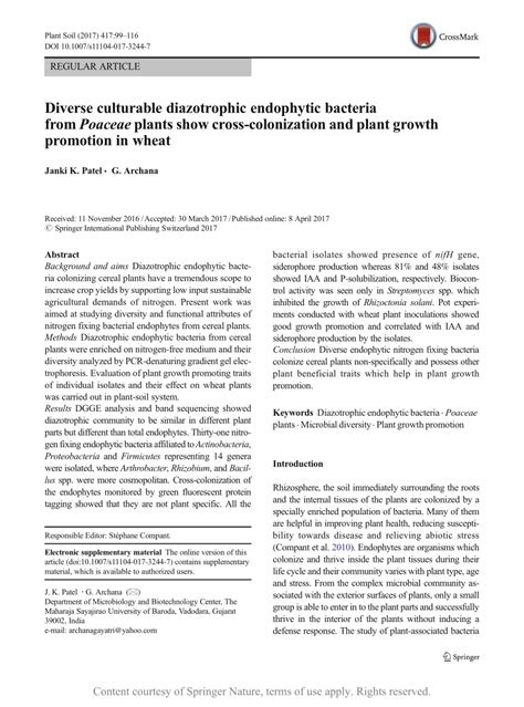 Diverse Culturable Diazotrophic Endophytic Bacteria From Poaceae Plants