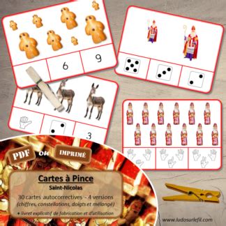 Cartes Pince D Nombrement Saint Nicolas Ludo Sur Le Fil