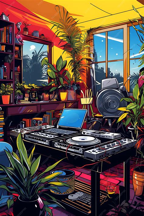 Premium Ai Image Poster Design Of House Party Dj Setup Amid