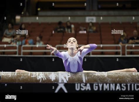 August 18, 2017: Gymnast Elena Arenas on the first day of the senior ...