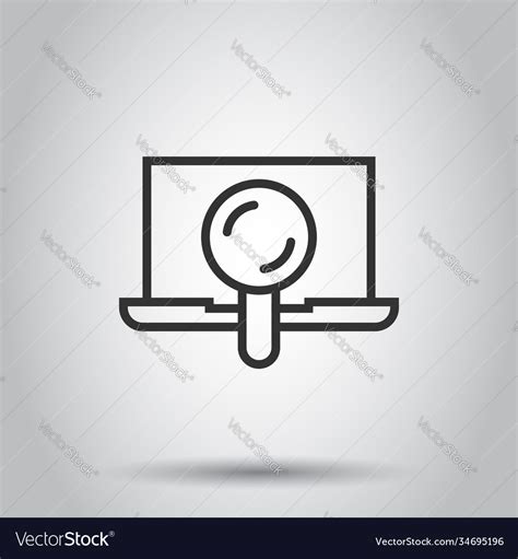 Computer search icon in flat style laptop Vector Image