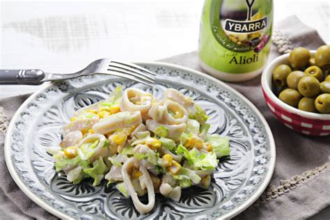 Receta De Ensalada De Calamares Y Salsa Alioli Ybarra