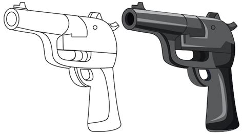 Pistol Coloring Pages