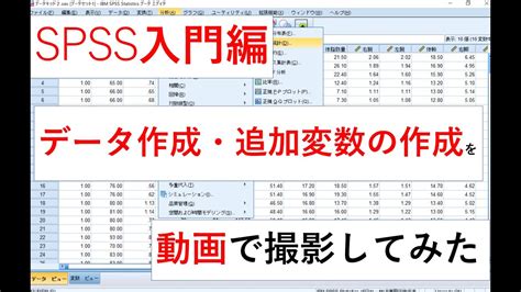 誰でもわかるSPSS 操作手順方法を動画で撮影してみた集計データキッドの作成記述統計編 SPSS 操作方法 YouTube