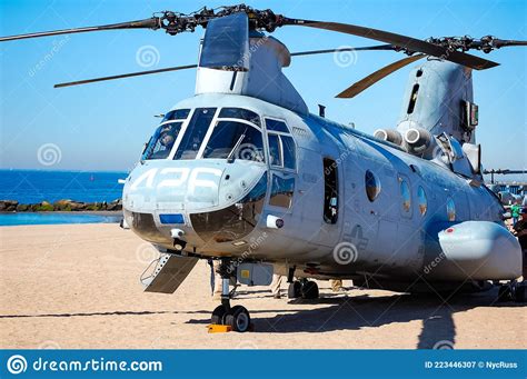 Boeing Vertol Ch 46 Sea Knight Of The United States Marine Corps Landed