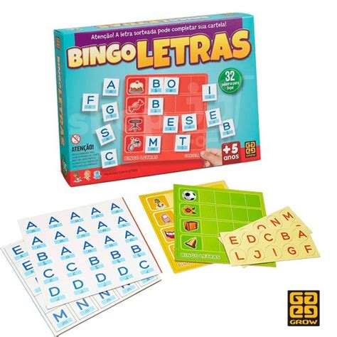 Jogo Bingo Letras Did Tico P Leitura E Escrita Palavras Shopjj