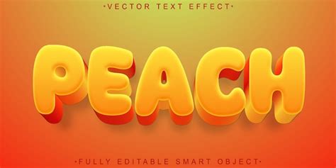 Premium Vector Cartoon Peach Vector Fully Editable Smart Object Text