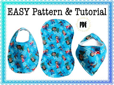 EASY Beginners Baby Bib And Burp Cloth Pattern DIY Tutorial Etsy