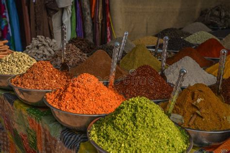 Spices At Anjuna Flea Market In Goa India Stock Photo Image Of Bazar