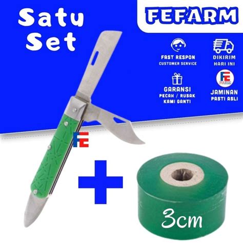 Paket Grafting Tool Tape Isolasi Dan Pisau Multifungsi 3 In 1 Okulasi