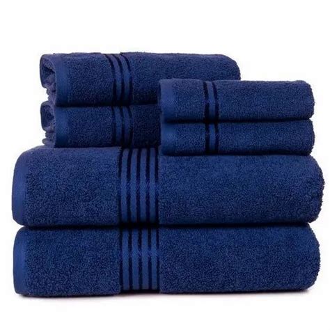 Plain Blue Cotton Bath Towel Gsm Size Inch At Rs Piece