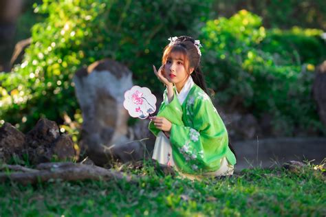 4K Asian Sitting Kimono Glance HD Wallpaper Rare Gallery