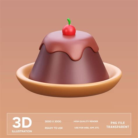 Premium Psd Psd Chocolate Pudding 3d Illustration