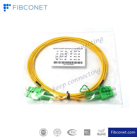 FTTH Single Mode 9 125 Sc APC Scapc PVC LSZH Fiber Optic Patch Cord