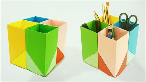 How To Make Paper Pen Holder Stand Diy Desk Organizer Back To