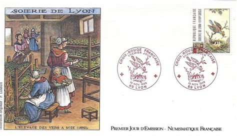 Timbre 1989 SOIERIE DE LYON XVIIIe SIÈCLE WikiTimbres