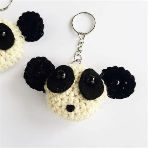 Crochet Panda Keychain Unique T Idea For Women Cute Etsy