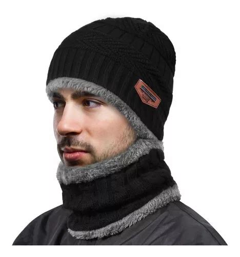 Gorro Bufanda Conjunto Para Frio Invierno Unisex Tejido Lana MercadoLibre