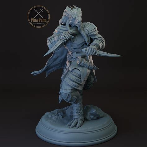 Dragonborn Rogue Fighter Umbrascale Tabletop Miniature For Dungeons And