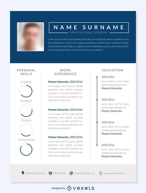 Descarga Vector De Plantilla De Curriculum Vitae De Columnas Azules