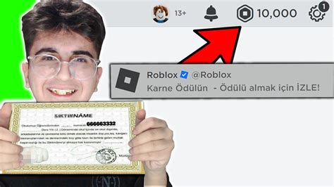 ROBLOX KARNE HEDİYESİ BEDAVA ROBUX DAĞITIYOR hızlı ol YouTube