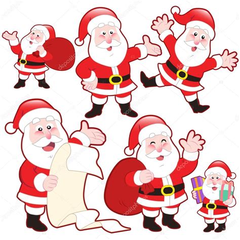 Cute Cartoon Santa Claus Collection Stock Vector Image By Kchungtw