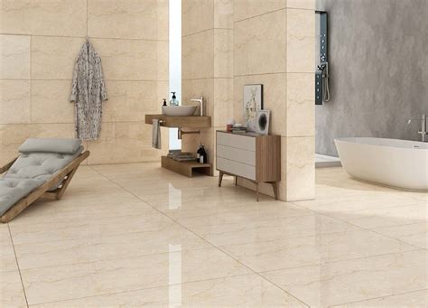 Ceramic Bonz Boto Crema Glossy GVT PGVT Vitrified Floor Tiles