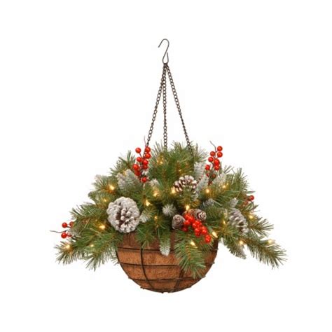 National Tree Company Artificial Frosted Berry Hanger Basket