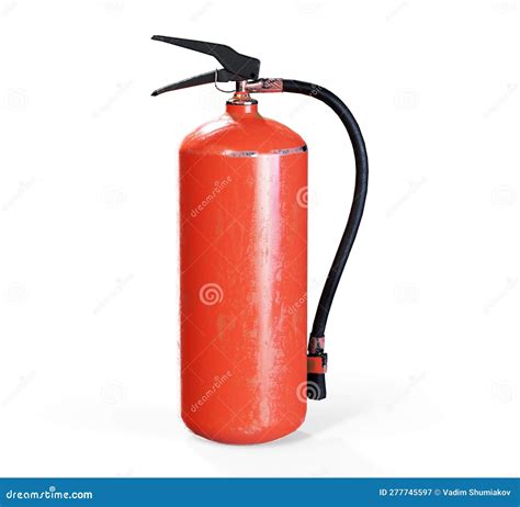 D Rendering Fire Extinguisher On White Background Stock Illustration