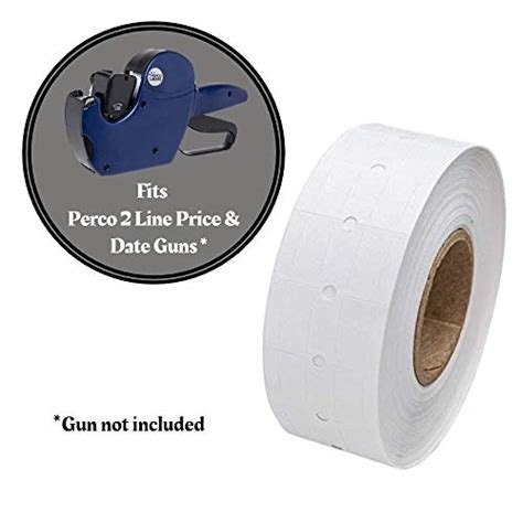 White Labels for Perco 2 Line Labeler Gun - 1 Sleeve, 6,000 Labels ...