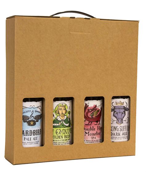 Bottle Boxes 4 X 330ml With Plasitc Handle Printed Beer Bottle