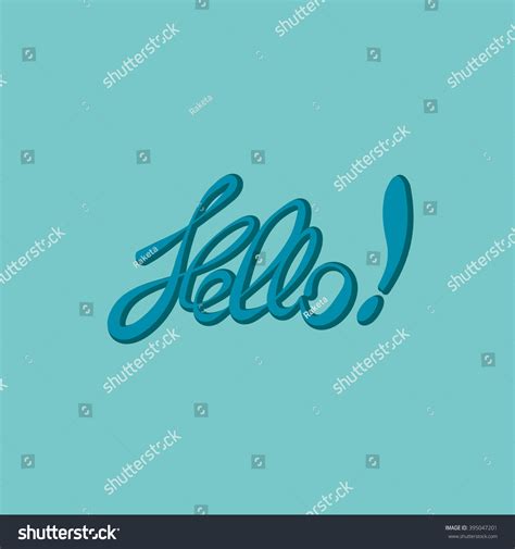 Hello Lettering Calligraphy Royalty Free Stock Vector 395047201