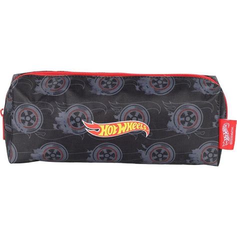 Estojo Simples Hot Wheels Tecido Preto Luxcel Unidade Papelaria Toledo